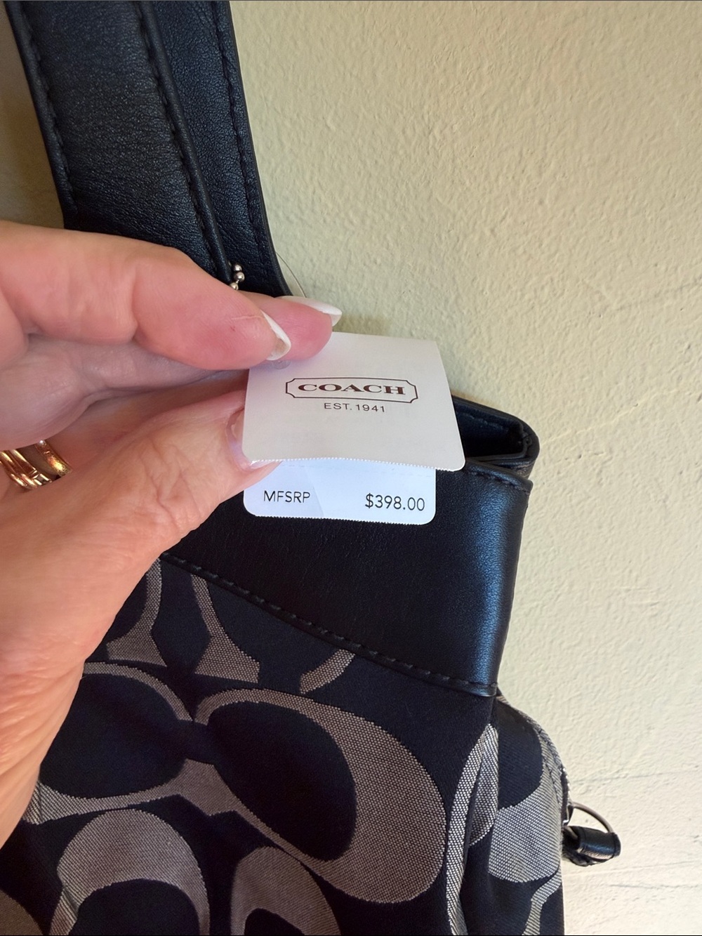 Coach Black and Gray Signature Shoulder Tote and Matching Wallet JS-127 - Picture 2 of 15